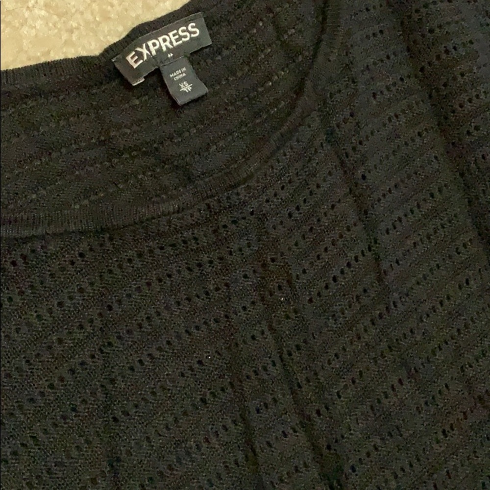 Express Mesh Light-weight Sweater Black